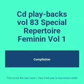 Couverture du produit · Cd play-backs vol 83 Special Repertoire Feminin Vol 1