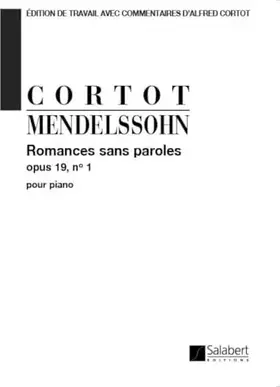 Couverture du produit · Romances Sans Parole (Select. Cortot) Piano Piano