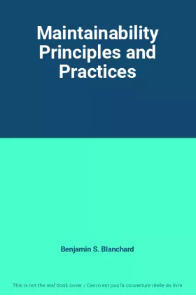Couverture du produit · Maintainability Principles and Practices
