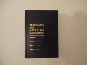 Couverture du produit · Purchasing and Materials Management: Text and Cases (McGraw Hill Management Series)