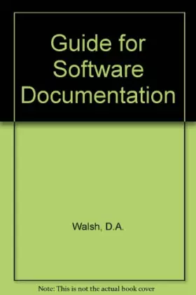 Couverture du produit · A Guide for Software Documentation