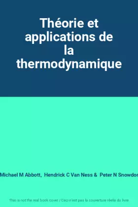 Couverture du produit · Théorie et applications de la thermodynamique