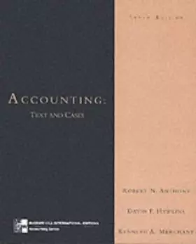 Couverture du produit · Accounting: Text and Cases (McGraw-Hill International Editions)