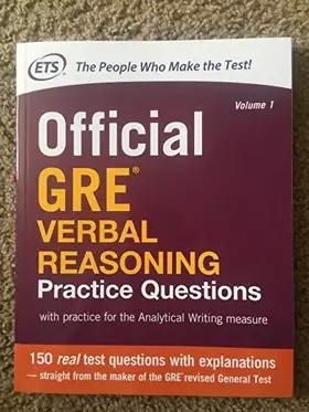 Couverture du produit · Official GRE Verbal Reasoning Practice Questions