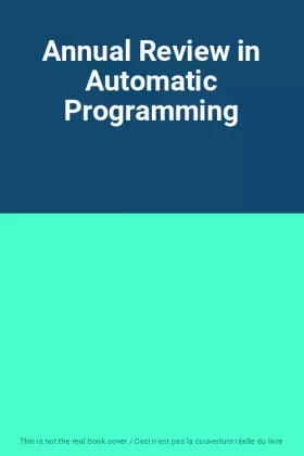 Couverture du produit · Annual Review in Automatic Programming