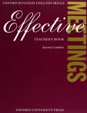 Couverture du produit · EFFECTIVE MEETINGS. Teacher's book