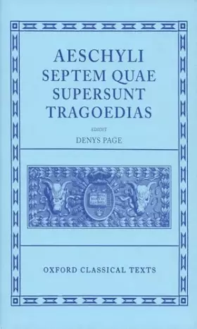 Couverture du produit · Septem Quae Supersunt Tragoedias (Oxford Classical Texts)