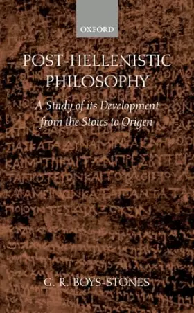 Couverture du produit · Post-Hellenistic Philosophy: A Study in Its Development from the Stoics to Origen