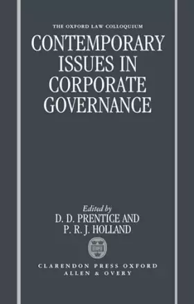 Couverture du produit · Contemporary Issues in Corporate Governance