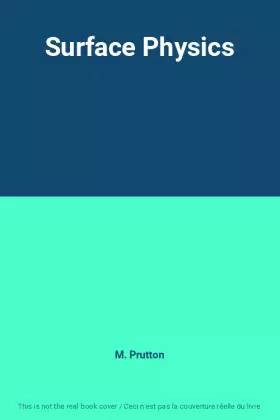 Couverture du produit · Surface Physics