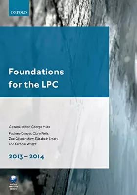 Couverture du produit · Foundations for the LPC 2013-14