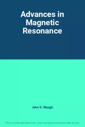 Couverture du produit · Advances in Magnetic Resonance