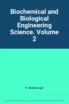 Couverture du produit · Biochemical and Biological Engineering Science. Volume 2