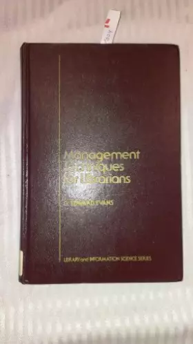 Couverture du produit · Management Techniques for Librarians