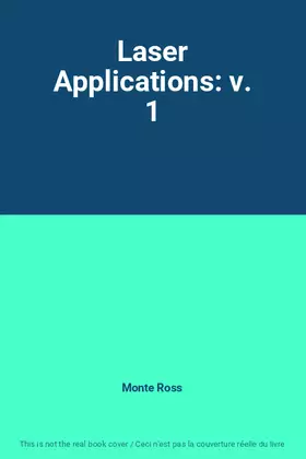 Couverture du produit · Laser Applications: v. 1
