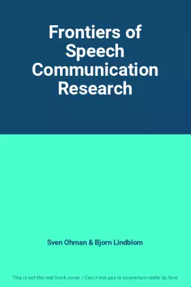 Couverture du produit · Frontiers of Speech Communication Research