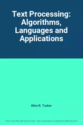 Couverture du produit · Text Processing: Algorithms, Languages and Applications