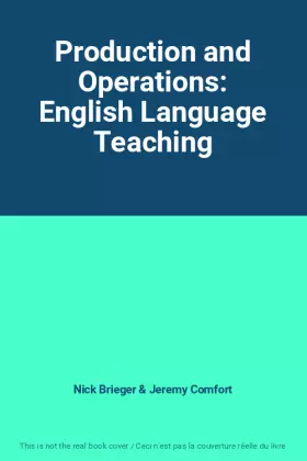 Couverture du produit · Production and Operations: English Language Teaching