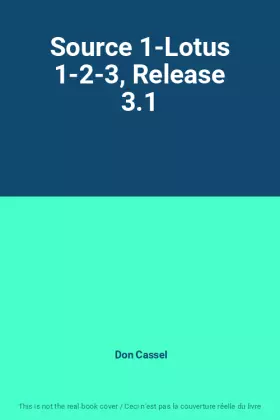 Couverture du produit · Source 1-Lotus 1-2-3, Release 3.1