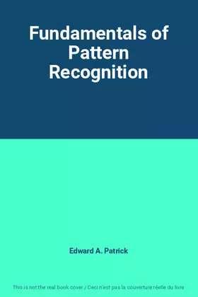 Couverture du produit · Fundamentals of Pattern Recognition