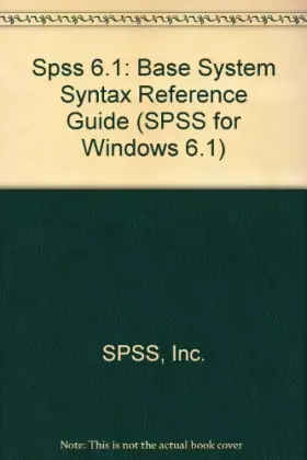 Couverture du produit · Spss 6.1 Syntax Reference Guide
