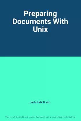 Couverture du produit · Preparing Documents With Unix