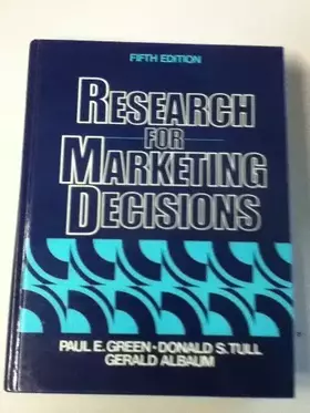 Couverture du produit · Research for Marketing Decisions