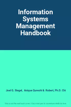 Couverture du produit · Information Systems Management Handbook
