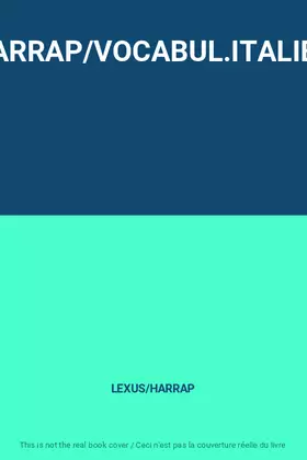 Couverture du produit · HARRAP/VOCABUL.ITALIEN