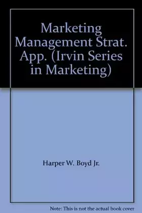 Couverture du produit · Marketing Management: A Strategic Approach