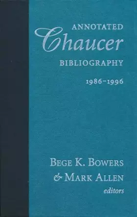 Couverture du produit · Annotated Chaucer Bibliography, 1986 1996