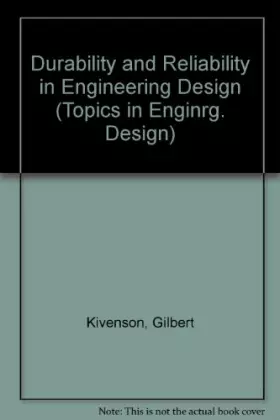 Couverture du produit · Durability and Reliability in Engineering Design
