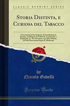 Couverture du produit · Storia Distinta, e Curiosa del Tabacco (Italian Edition)