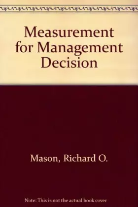 Couverture du produit · Measurement for Management Decision