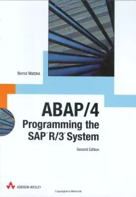 Couverture du produit · Abap/4: Programming the Sap R/3 System