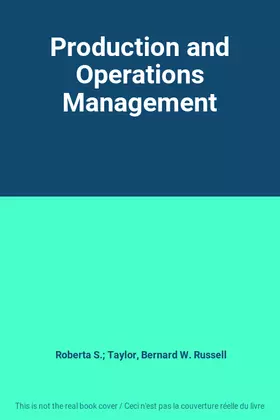 Couverture du produit · Production and Operations Management