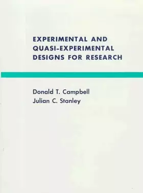 Couverture du produit · Experimental and Quasi-experimental Designs for Research