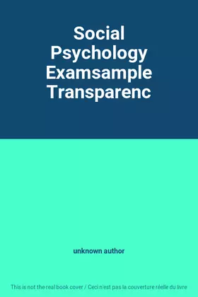 Couverture du produit · Social Psychology Examsample Transparenc