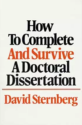 Couverture du produit · How to Complete and Survive a Doctoral Dissertation