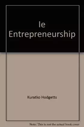 Couverture du produit · Ie Entrepreneurship