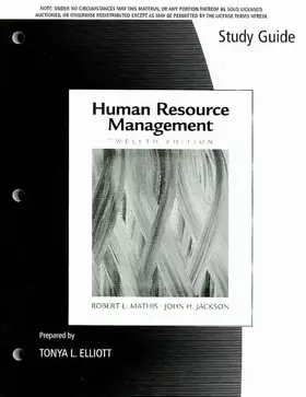 Couverture du produit · Study Guide for Mathis/Jackson’s Human Resource Management, 12th