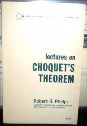 Couverture du produit · Lectures on Choquet's Theorem