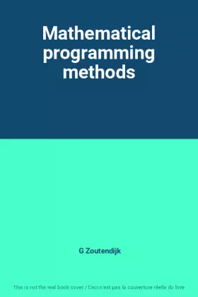 Couverture du produit · Mathematical programming methods