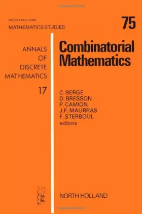 Couverture du produit · Combinatorial Mathematics: International Colloquium Proceedings