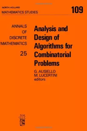 Couverture du produit · Analysis and Design of Algorithms for Combinatorial Problems