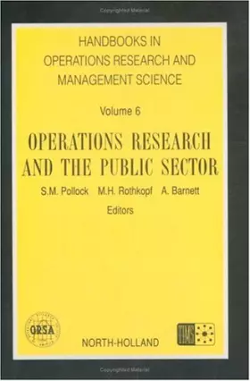 Couverture du produit · Operations Research and the Public Sector