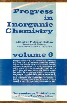 Couverture du produit · Progress in Inorganic Chemistry: v. 6