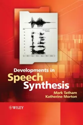 Couverture du produit · Developments in Speech Synthesis