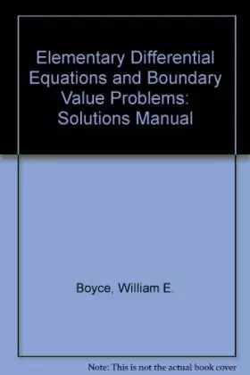 Couverture du produit · Student's Solution Manual to Accompany Elementary Differential Equations