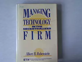 Couverture du produit · Managing Technology in the Decentralized Firm